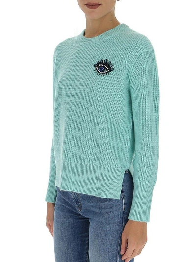 Shop Kenzo Embroidered Eye Sweater In Green