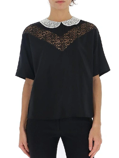 Shop Marc Jacobs Lace Panelled Blouse In Black