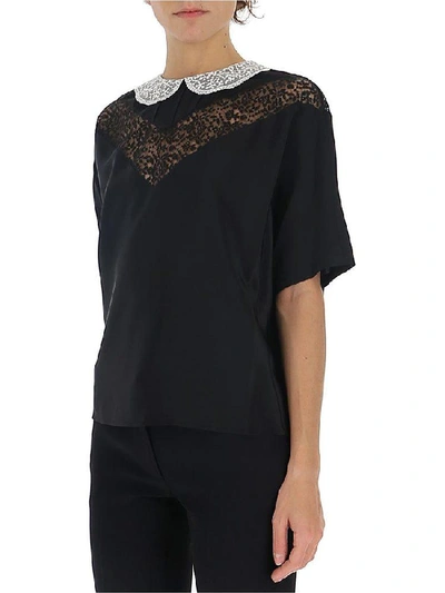 Shop Marc Jacobs Lace Panelled Blouse In Black
