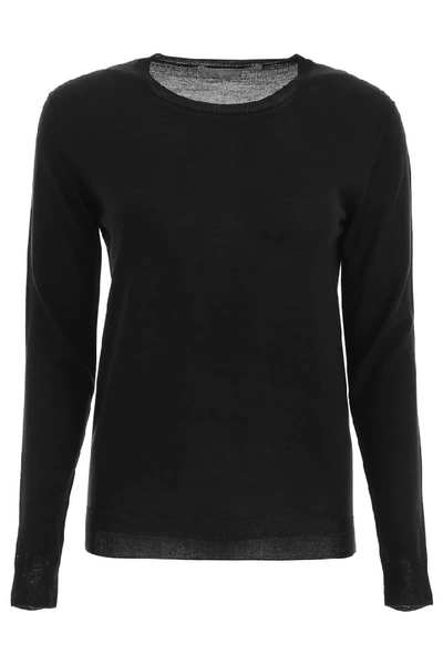 Shop Stella Mccartney Fitted Long Sleeve Sweater In Black