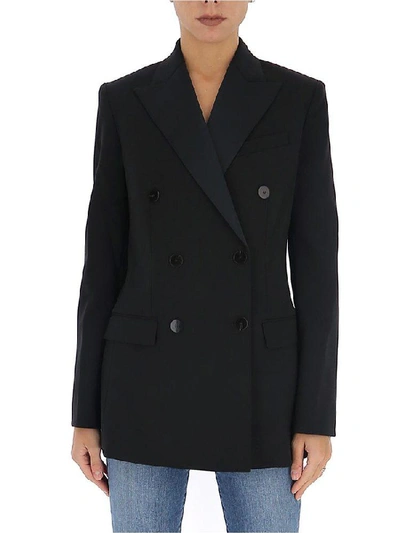 Shop Theory Double Breasted Blazer In Black