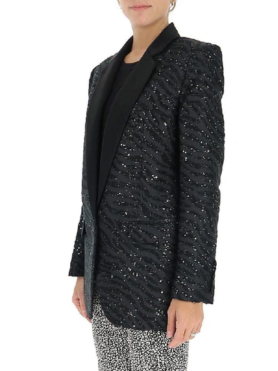 Shop Michael Michael Kors Sequin Embellished Blazer In Black