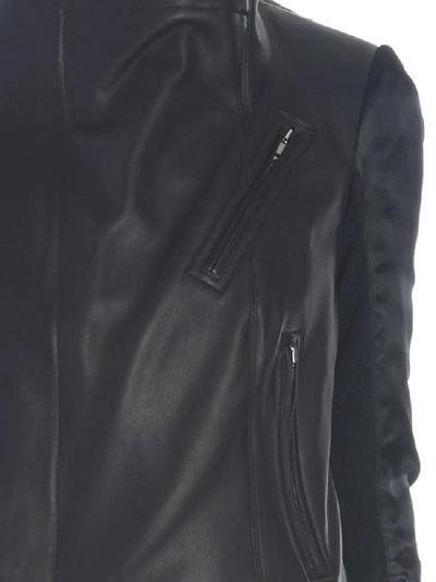 Shop Rick Owens Combo Biker Jacket In Black