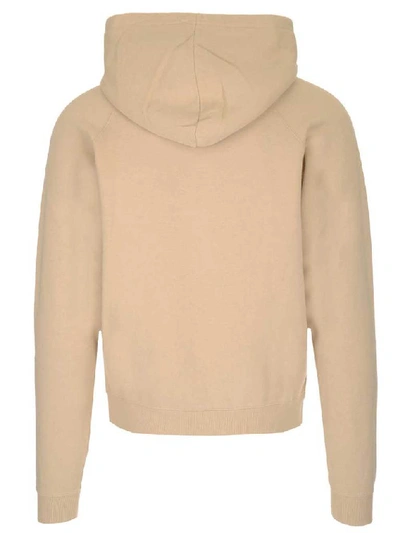 Shop Saint Laurent Malibu Hoodie In Beige