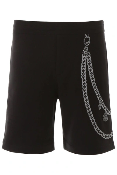 Shop Alexander Mcqueen Embroidered Chain Shorts In Black