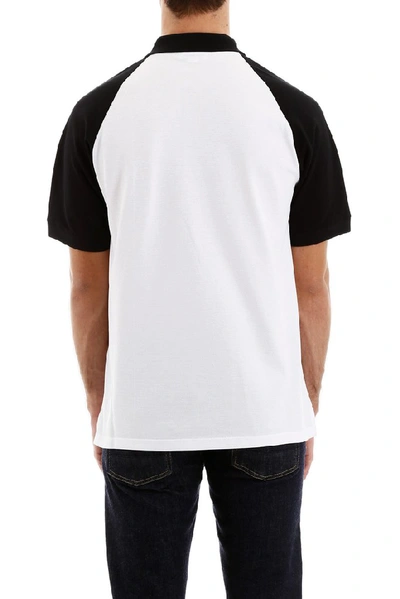 Shop Alexander Mcqueen Embroidered Logo Contrast Collar Polo Shirt In White