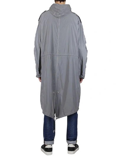 Shop Givenchy Reflective Design Parka In Silver