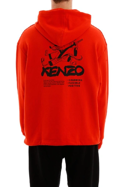 Shop Kenzo Kung Fu Rat Hoodie In Red