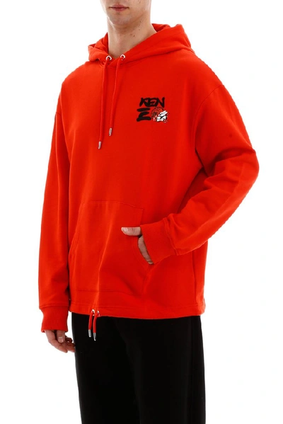 Shop Kenzo Kung Fu Rat Hoodie In Red