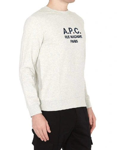 Shop A.p.c. Logo Embroidered Sweatshirt In Grey