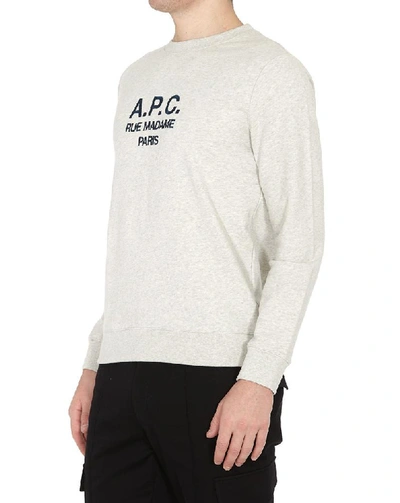 Shop Apc A.p.c. Logo Embroidered Sweatshirt In Grey