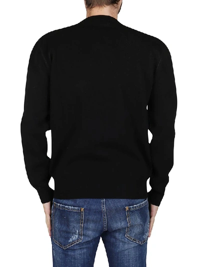 Shop Alexander Mcqueen Monogram Knitted Sweater In Black