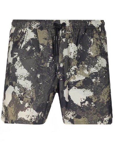 Shop Marcelo Burlon County Of Milan Camouflage Printed Swim Shorts In Multi