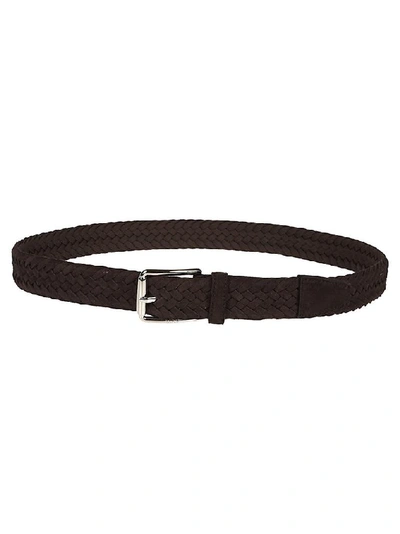 Shop Tod's Woven Belt In Brown