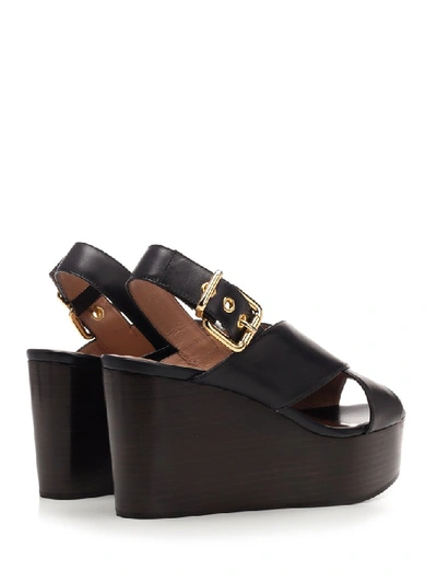 Shop Marni Crossover Platform Sandals In Black