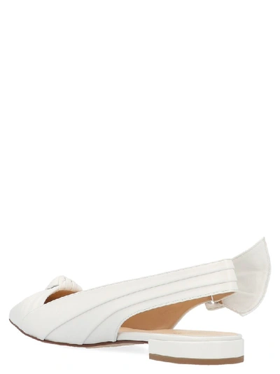 Shop Francesco Russo Knot Slingback Shoes In White
