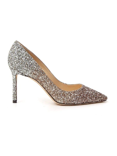 Shop Jimmy Choo Romy 85 Glitter Pumps In Multi