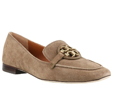 Shop Tory Burch Logo Loafers In Brown