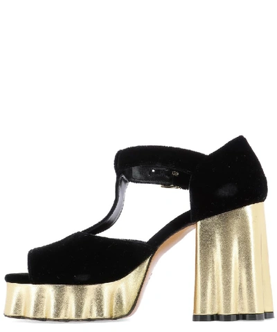 Shop Marni Block Heel Platform Sandals In Black