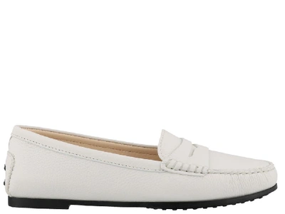 Shop Tod's Gommino Driving Shoes In White