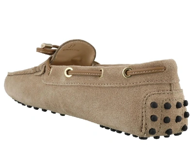 Shop Tod's Gommino Loafers In Beige