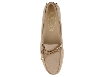 Shop Tod's Gommino Loafers In Beige