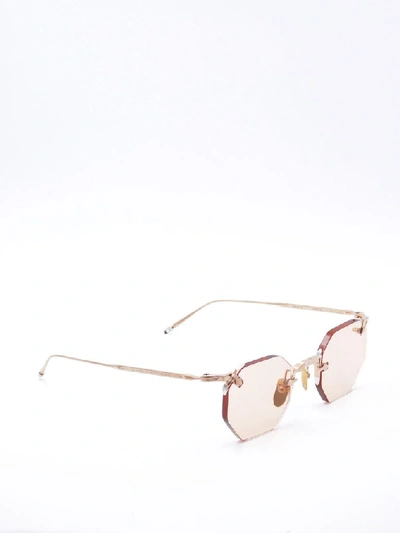 Shop Jacques Marie Mage Rimless Octagon Shaped Sunglasses In Gold