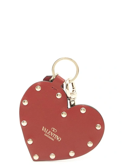 Shop Valentino Garavani Rockstud Spike Heart Keyring In Red