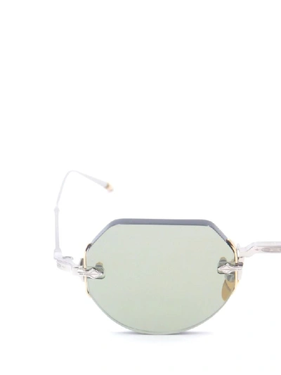 Shop Jacques Marie Mage Rimless Octagon Shaped Sunglasses In Silver