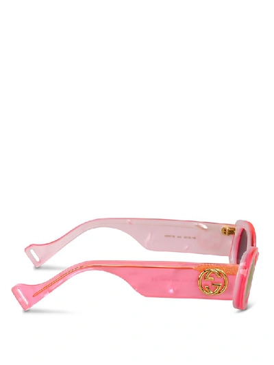 Shop Gucci Eyewear Oval Frame Sunglasses In Pink