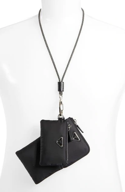 Shop Prada Over-neck Travel Wallet & Pouch In Black