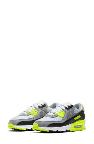 Shop Nike Air Max 90 Sneaker In White/ Particle Grey/ Volt