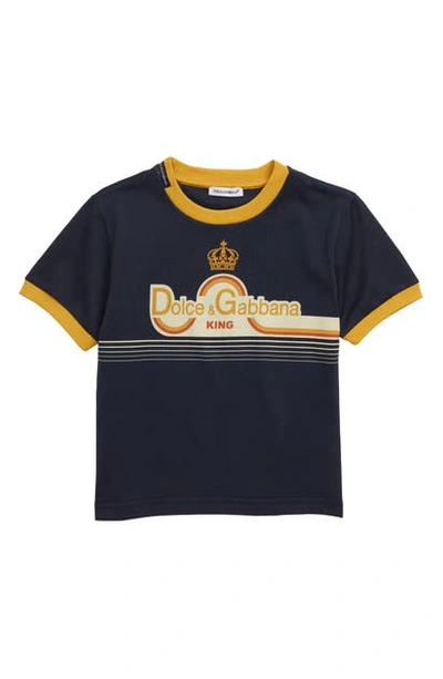 Shop Dolce & Gabbana King Graphic Tee In Dg Corona Fdo.blu Sc