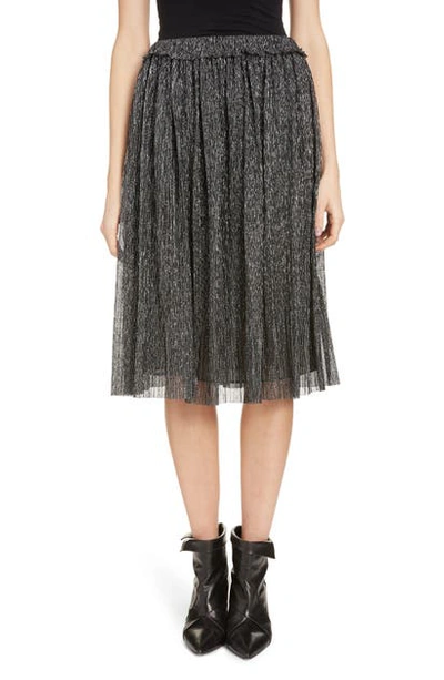 Shop Isabel Marant Étoile Beatrice Pleated Lame A-line Skirt In Gun Metal