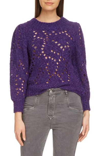 Shop Isabel Marant Étoile Sineady Pointelle Sweater In Purple
