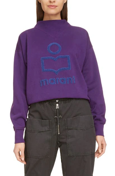 Shop Isabel Marant Étoile Isabel Marant Etoile Moby Logo Sweatshirt In Purple