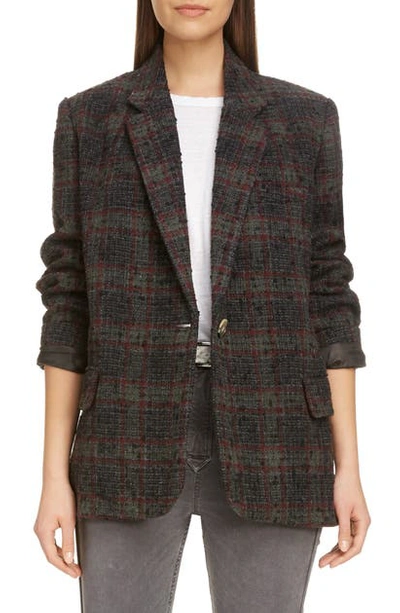 Shop Isabel Marant Étoile Korix Wool Blend Jacket In Khaki