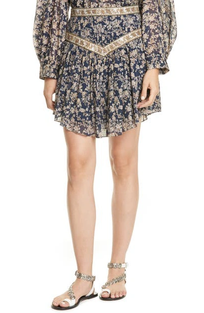 Shop Isabel Marant Étoile Valerie Pleated Miniskirt In Midnight