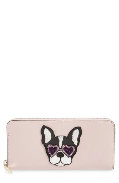 Shop Kate Spade Sylvia Francois Slim Continental Leather Wallet In Tutu Pink
