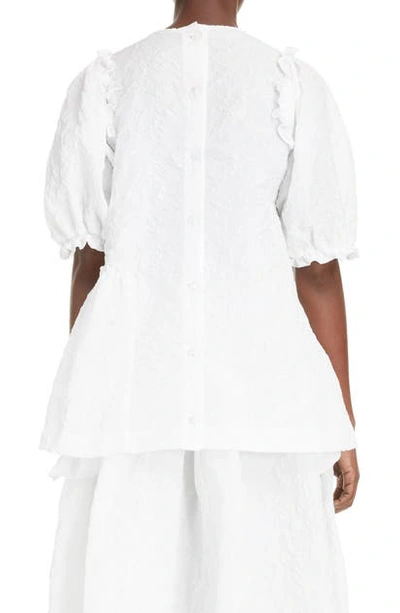 Shop Simone Rocha Cloque Babydoll Top In White