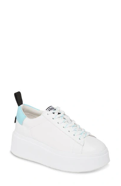 Shop Ash Moon Platform Sneaker In White/ Azur