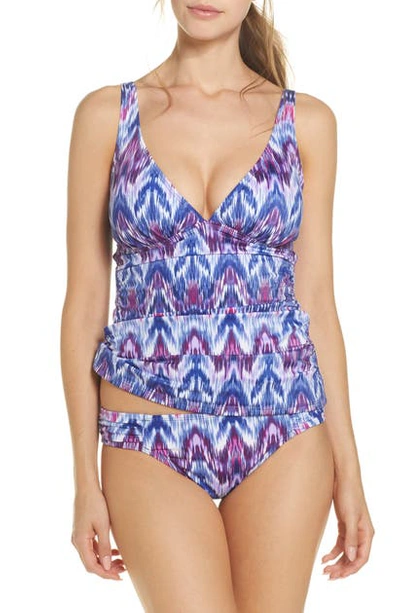 Shop Tommy Bahama Ikat Mirage Tankini Top In Blue Monday