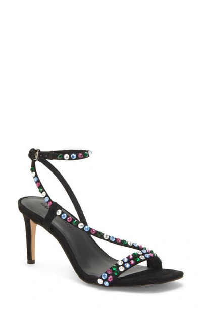 Shop Rebecca Minkoff Nanine Crystal Embellished Sandal In Black Suede