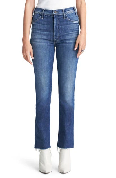 Shop Mother The Hustler High Waist Fray Hem Ankle Bootcut Jeans In Right Of Passage