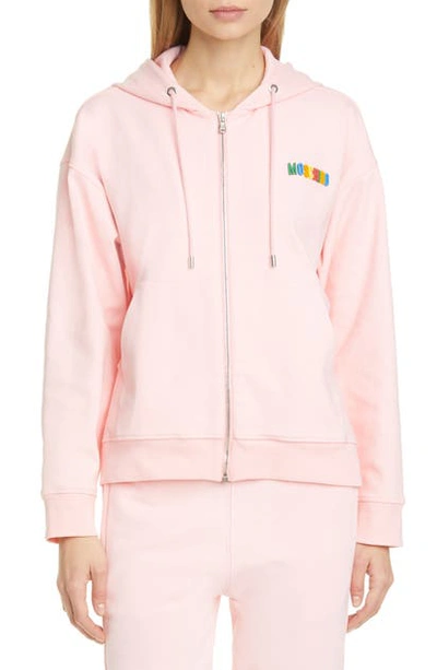 Shop Moschino Magnet Logo Hoodie In 0242 Pink