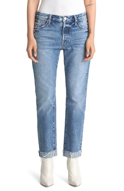 Shop Mother The Scrapper High Waist Frayed Cuff Ankle Jeans In Take Me Higher