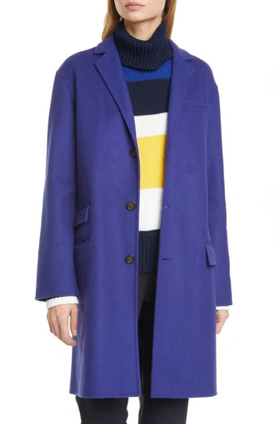 Shop Polo Ralph Lauren Perry Double Face Wool Blend Coat In Fall Royal