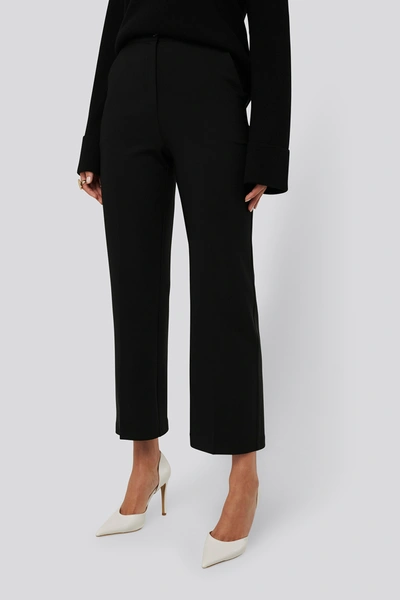 Shop Afj X Na-kd High Waist Pleat Pants - Black