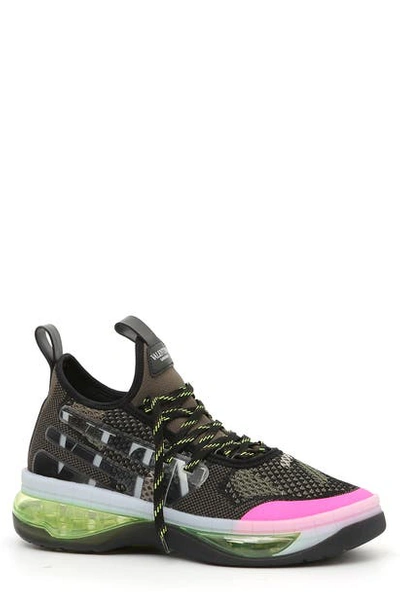 Shop Valentino Cloud Hiking Sneaker In Black/ Fluoro/ Pink/ Green