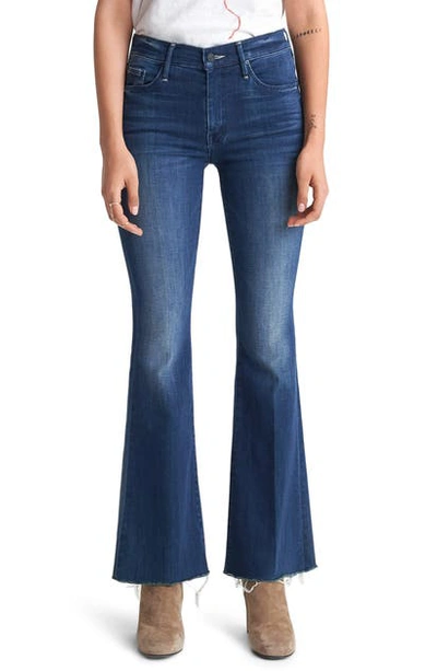 Shop Mother Fray Hem Flare Jeans In The Road To Paradise